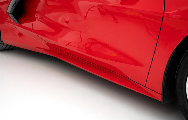 C8 Side Skirts Rocker Panels Guard Pair Carbon Flash Black
