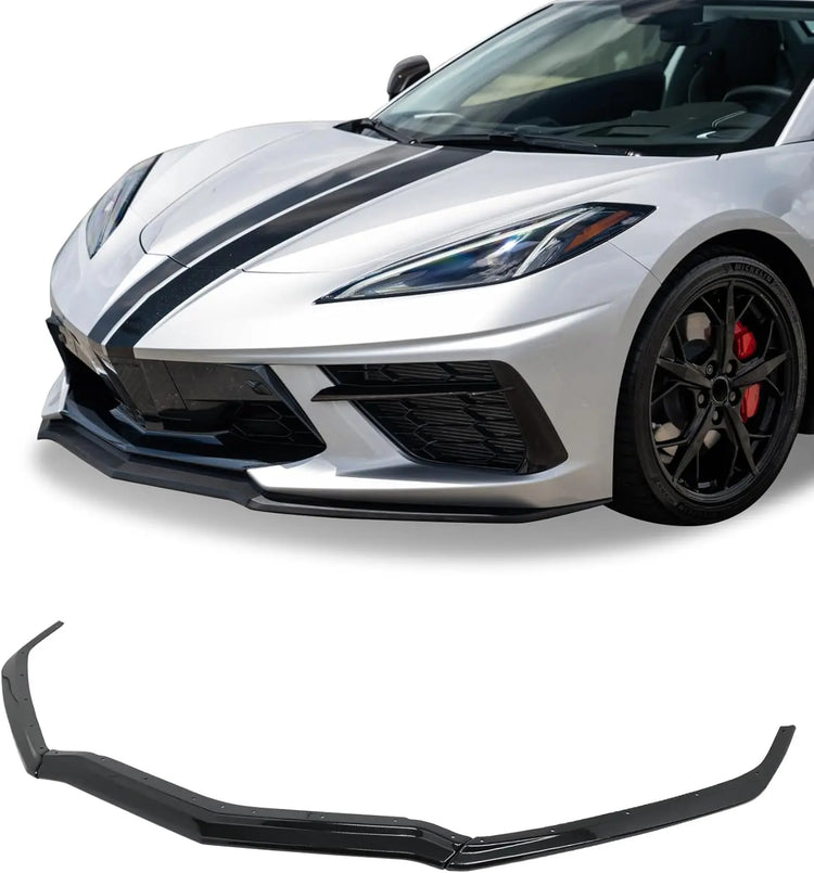 C8 Front Splitter 5VM Style Carbon Flash Black-1