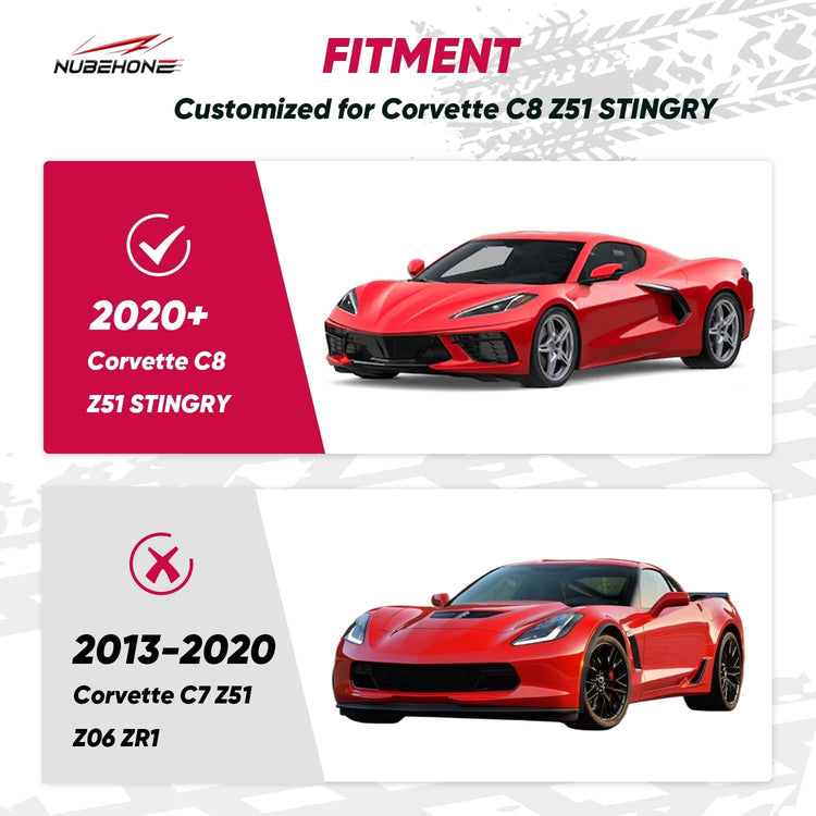 NUBEHONE C8 Real Carbon Fiber Front Splitter Bumper Lip-2