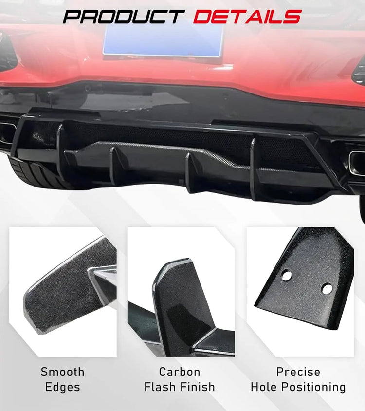Carbon Flash C8 Rear Bumper Diffuser
