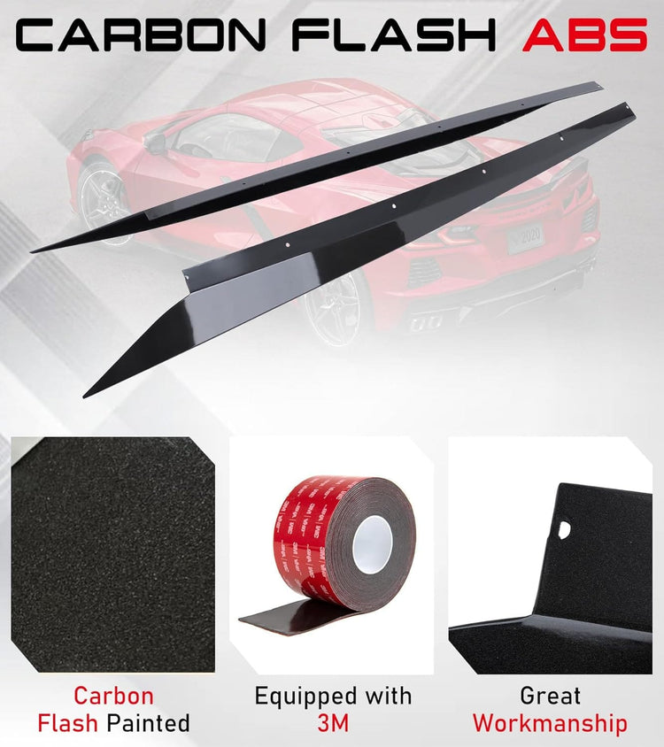 C8 Side Skirts Rocker Panels Guard Pair Carbon Flash Black