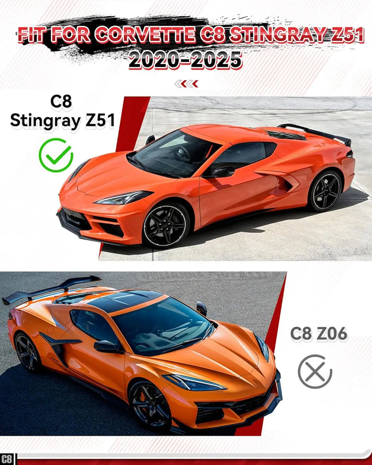 2 PCS Side Intake Grille Guard Set for C8 Stingray Z51-2