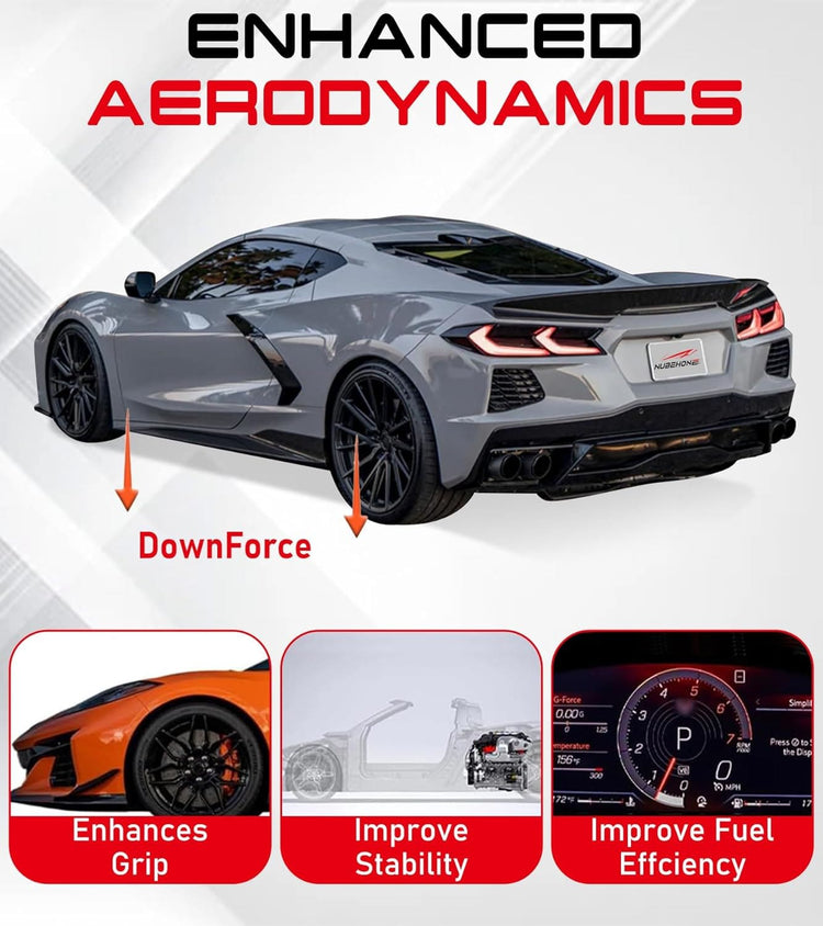 C8 Side Skirts Rocker Panels Guard Pair Carbon Flash Black