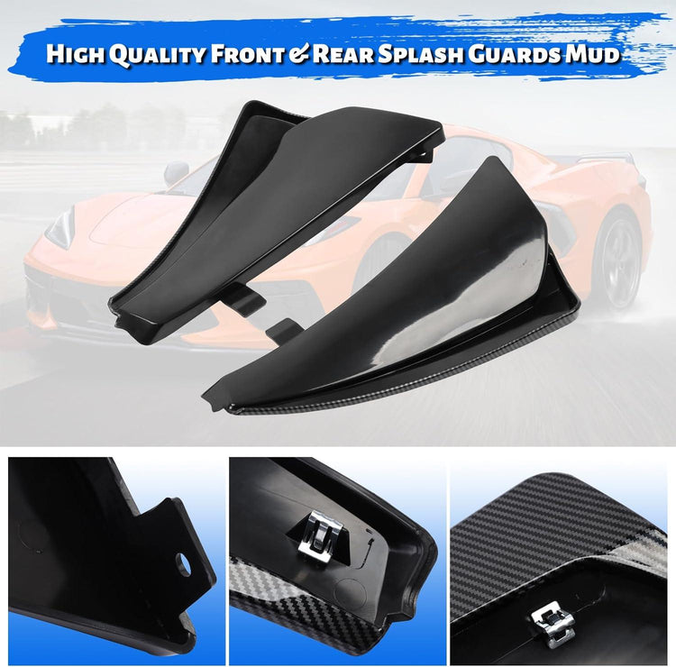 NUBEHONE C8 Front & Rear Splash Guards Mud Flaps Hydro-Dipped - Nubehone