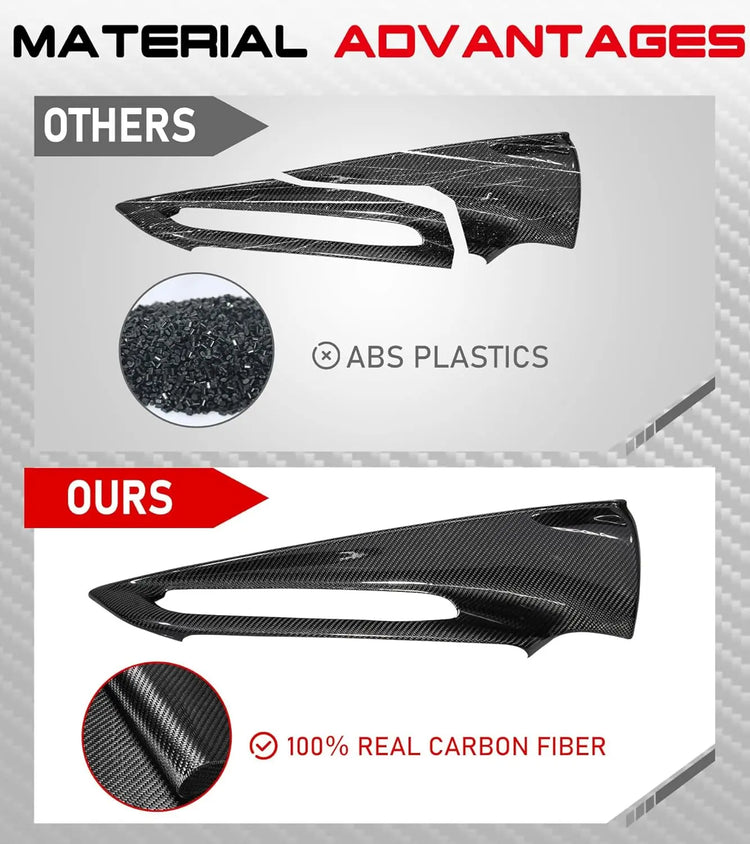 C8 Real Carbon Fiber Upper Door Handle Panel Cover-3