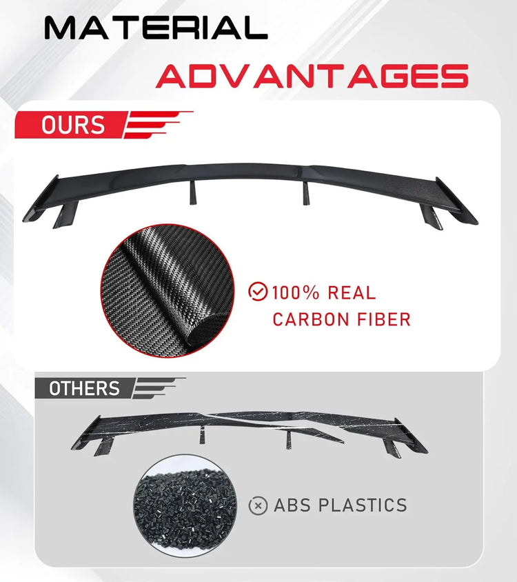 Real Carbon Fiber Rear High Wing Spoiler C8 Stingray Z51-3