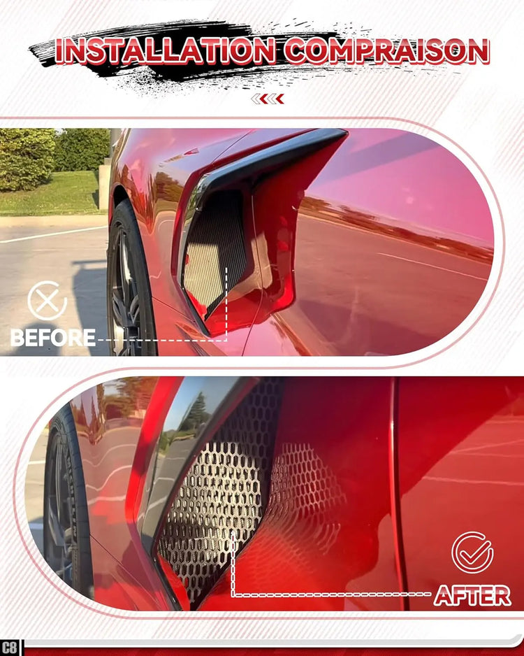2 PCS Side Intake Grille Guard Set for C8 Stingray Z51-4