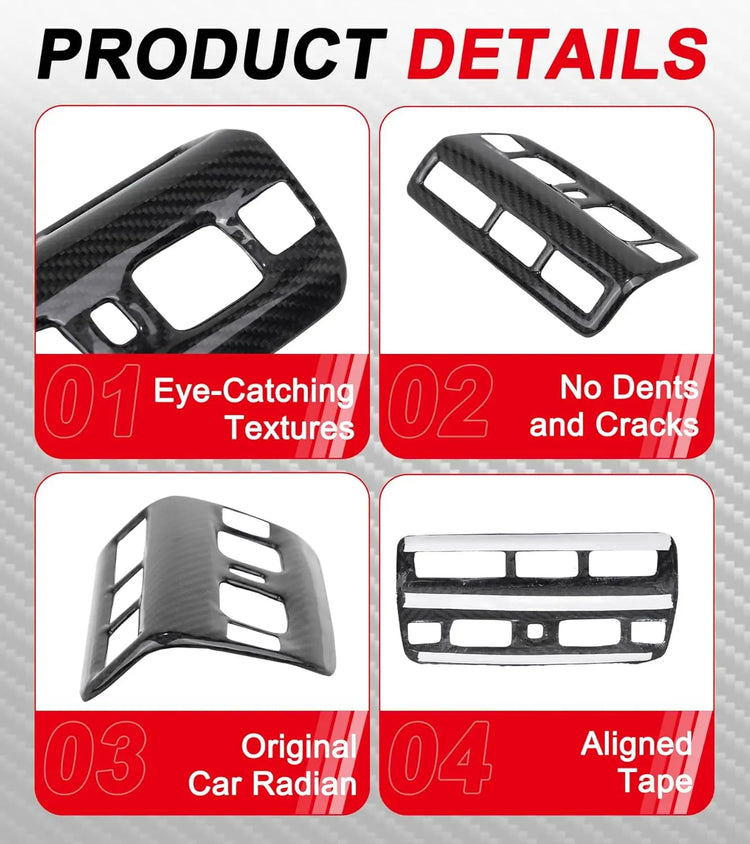 C8 Real Carbon Fiber Roof Reading Light Lamp Cover-4