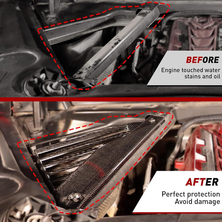 NUBEHONE C8 Real Carbon Fiber Engine Bay Panel Cover - Nubehone