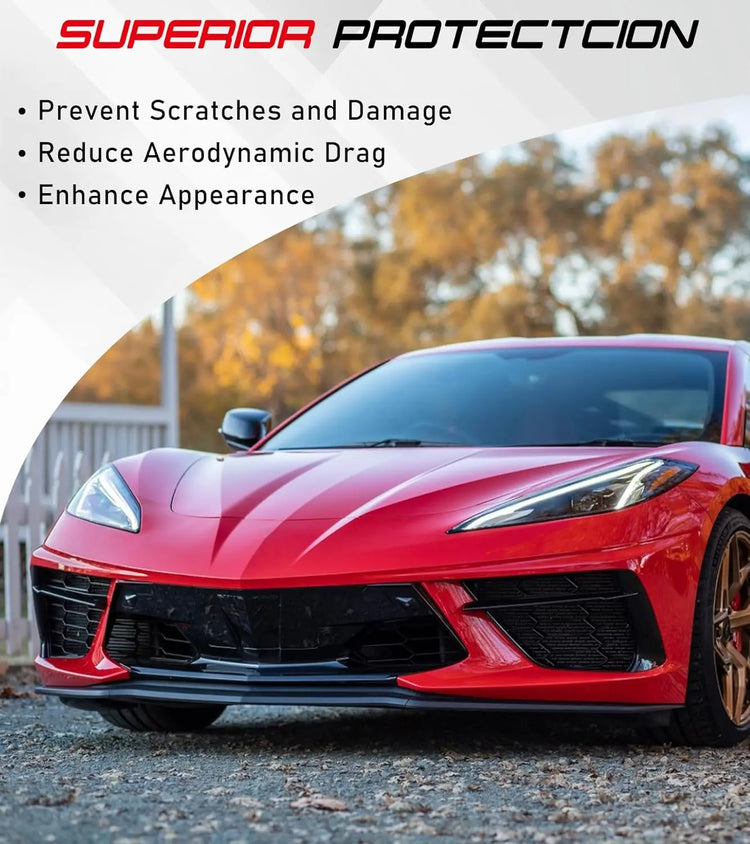 C8 Front Splitter 5VM Style Carbon Flash Black-8