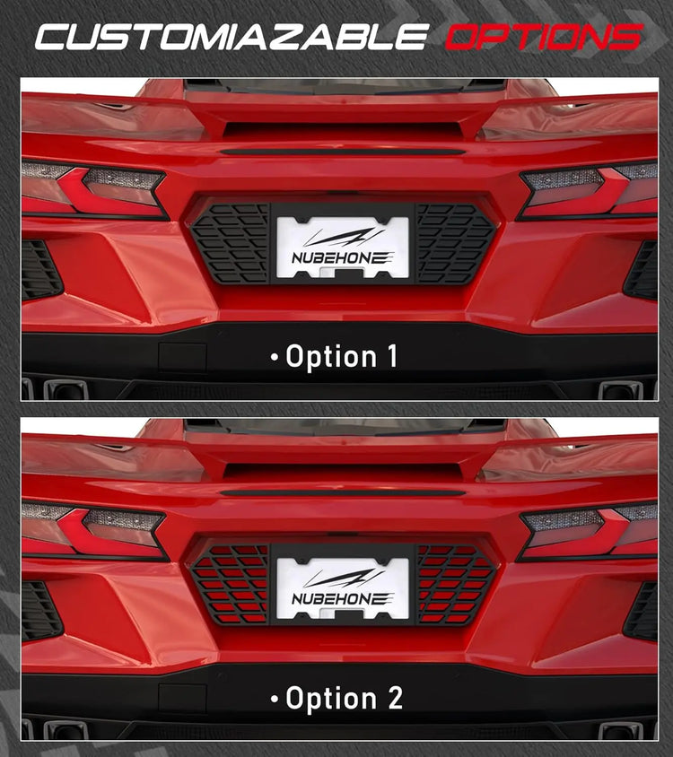 Aluminum C8 License Plate Frame with Real Carbon Fiber Background-4