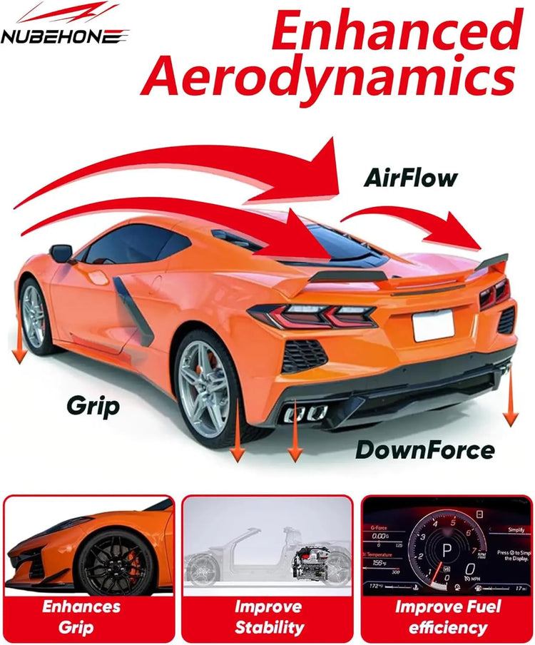 Upgrade C8 Rear Trunk Spoiler Wickers -4