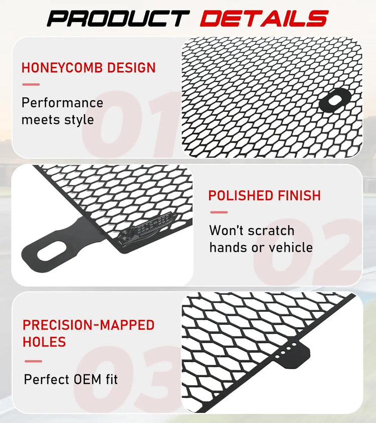 Black Aluminum Front Radiator Guards Grille for C8 Stingray Z51 Coupe Convertible/HTC 2020-2025-5