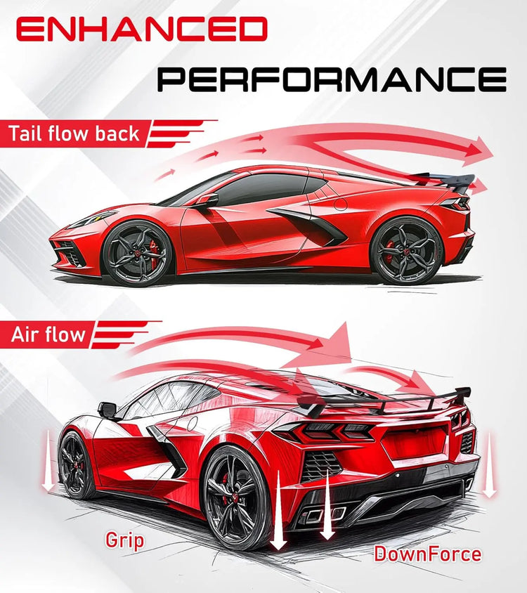 Real Carbon Fiber Rear High Wing Spoiler C8 Stingray Z51-5