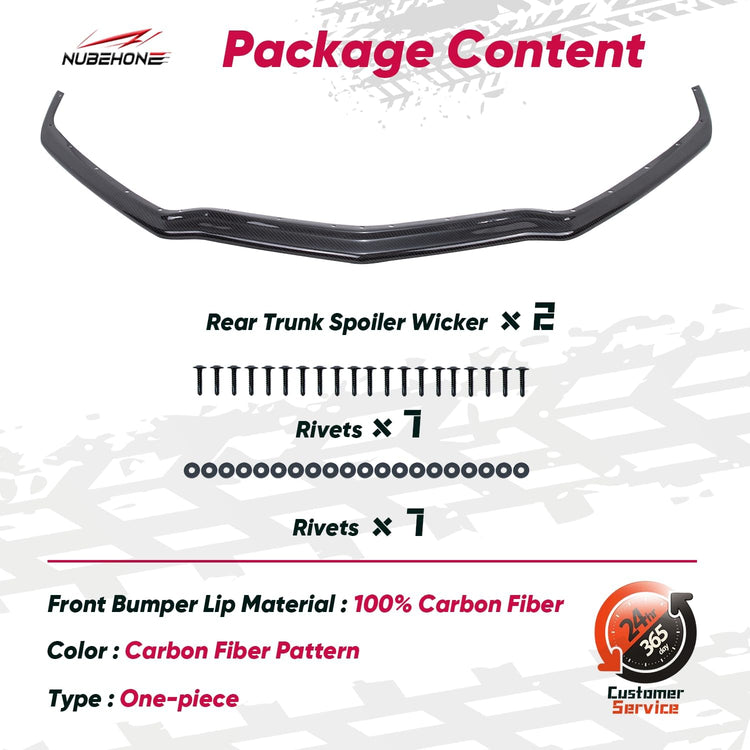 C8 Real Carbon Fiber Front Splitter Bumper Lip