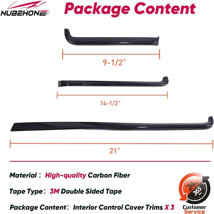 C8 Real Carbon Fiber Dashboard Interior Control Cover-6