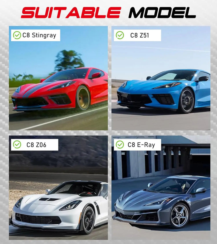 C8 Real Carbon Fiber Upper Door Handle Panel Cover-6