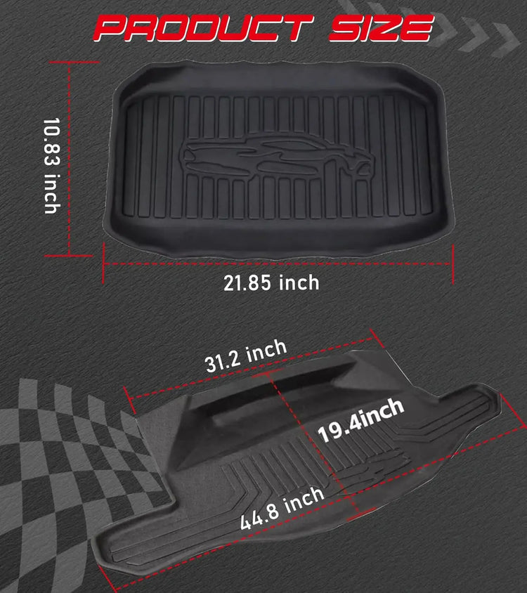 C8 Front Cargo Mat and Rear Trunk Mat for Corvette C8 Stingray Z51 Z06 E-Ray 2020-2025-7