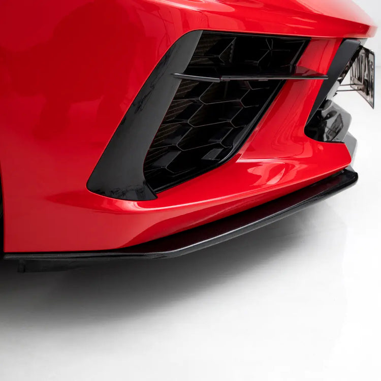 C8 Front Splitter 5VM Style Carbon Flash Black-2