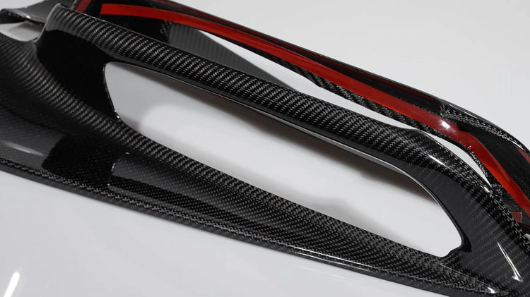 C8 Real Carbon Fiber Upper Door Handle Panel Cover-7