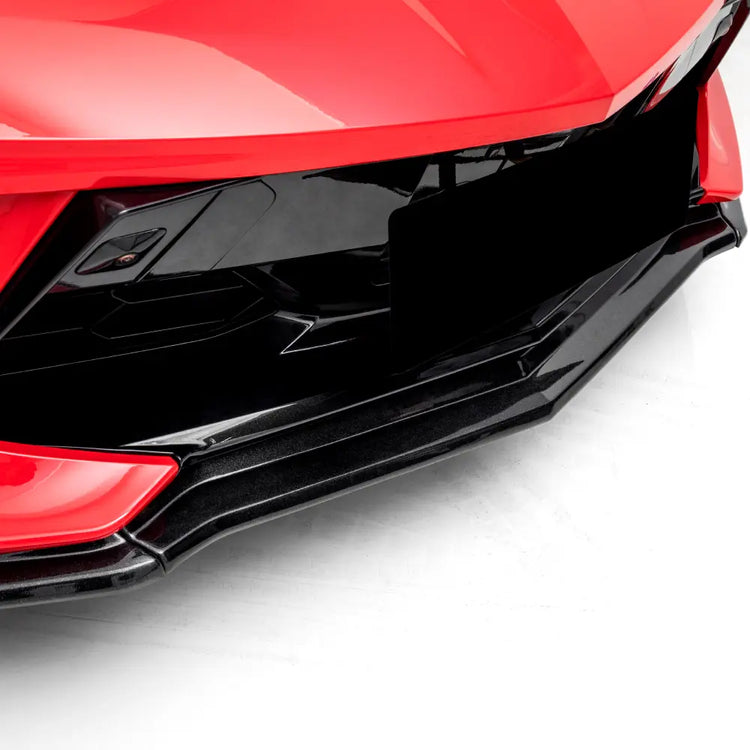 C8 Front Splitter 5VM Style Carbon Flash Black-3