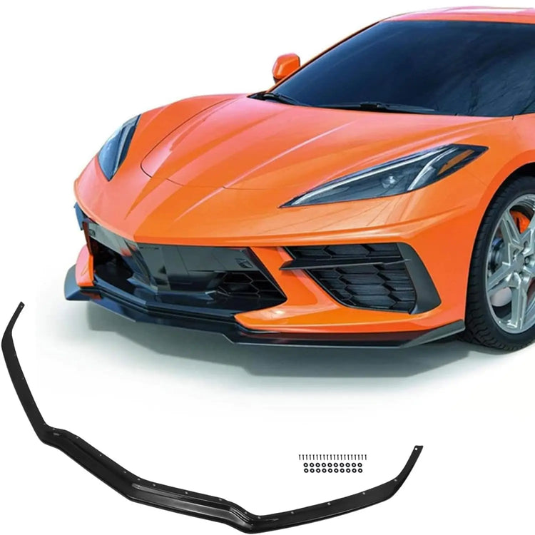 NUBEHONE C8 Real Carbon Fiber Front Splitter Bumper Lip-1