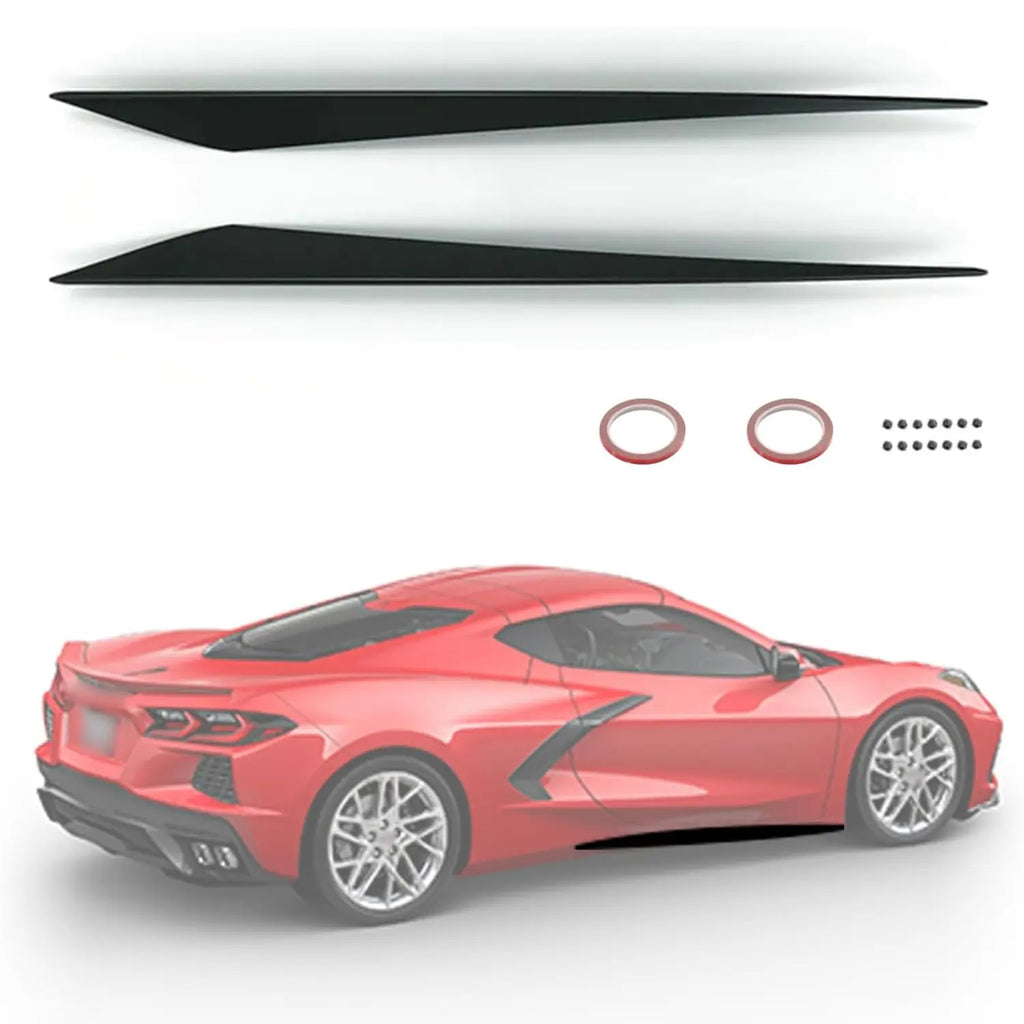 C8 Side Skirts Rocker Panels Guard Pair Carbon Flash Black-1