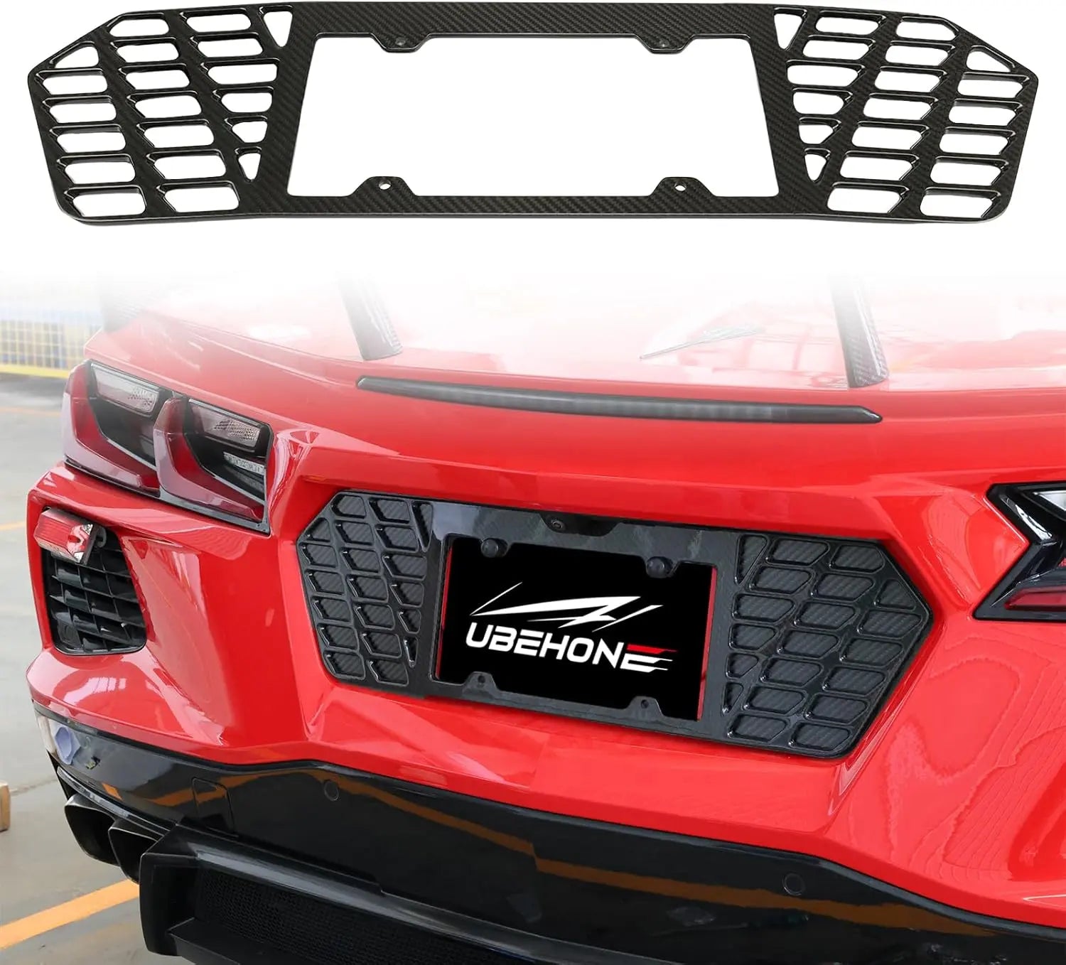 thumbnail image 2 of Black Metal License Plate Frame For Corvette C8 Stingray – Made In USA 2 of 6