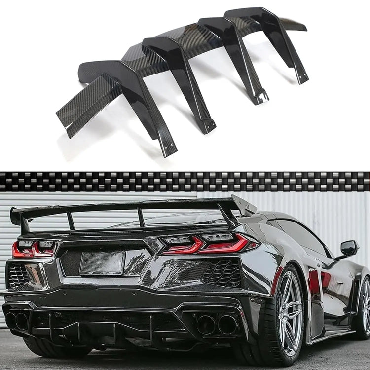 C8 Real Carbon Fiber Rear Bumper Diffuser-1