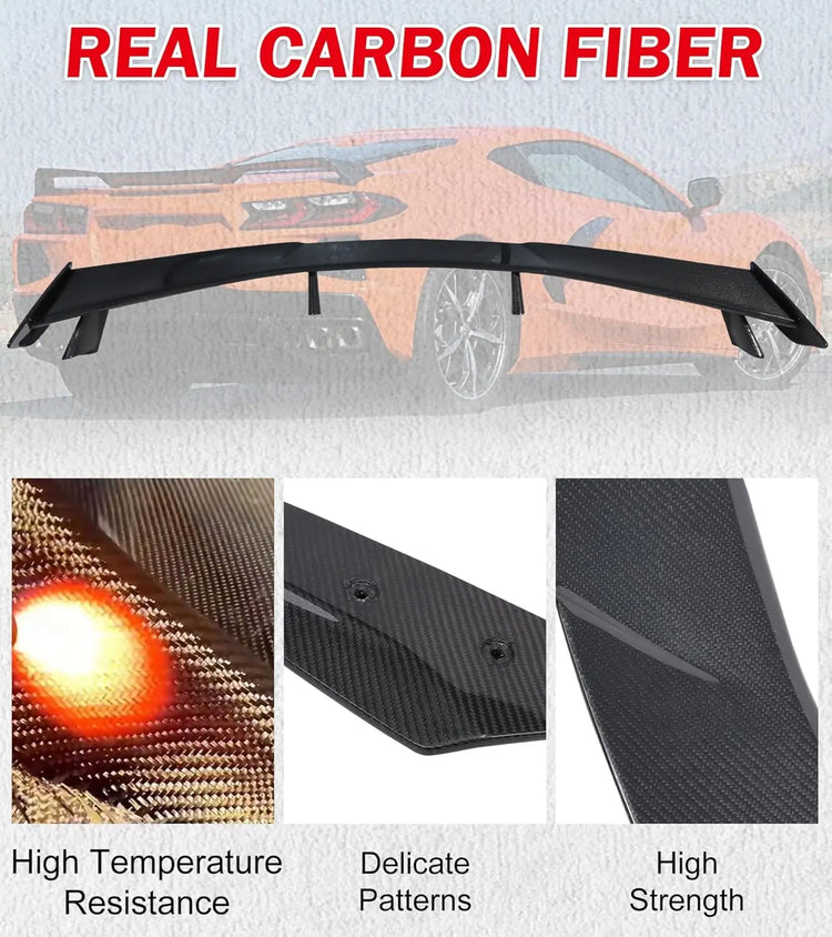 C8 Carbon Fiber Rear Trunk Wing Spoiler-2