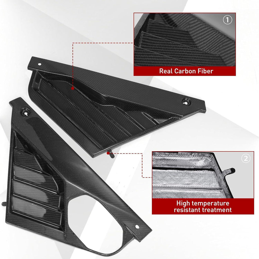 Real Carbon Fiber Engine Bay Panel Cover Rear Engine Covers Left Right ...