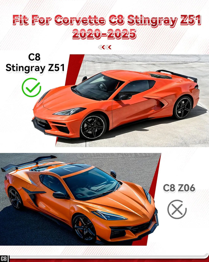 Upgrade Rear Trunk Spoiler Wicker for Corvette C8 Z51 2020-2025-2