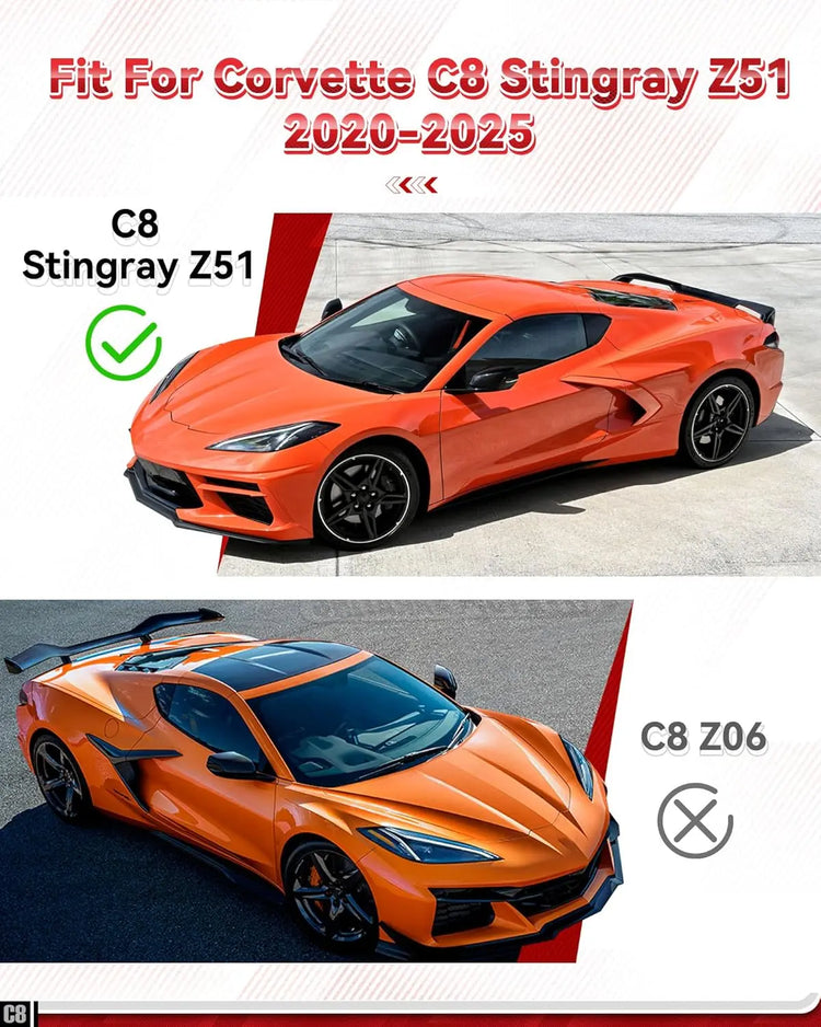 Upgrade Rear Trunk Spoiler Wicker for Corvette C8 Z51 2020-2025-2