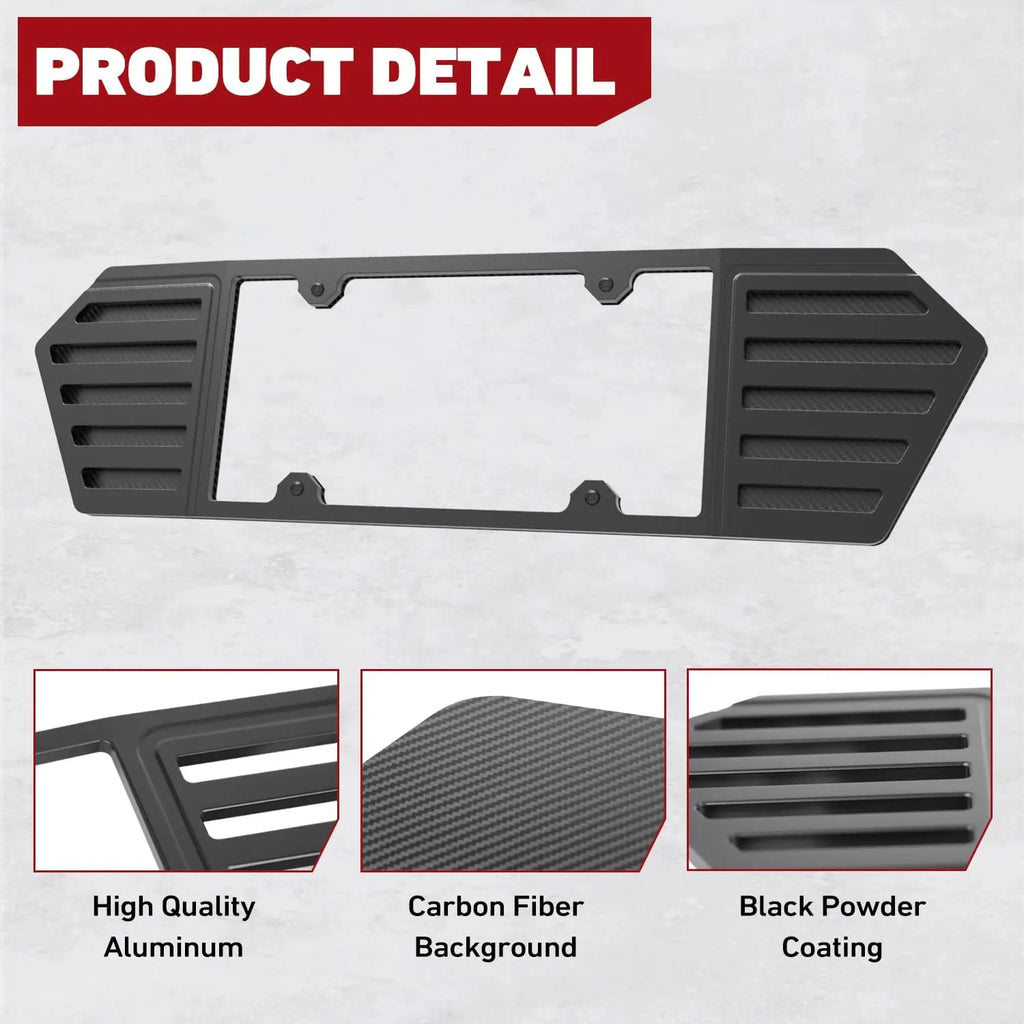 C8 Rear Aluminum License Plate Frame with Real Carbon Fiber Background-2