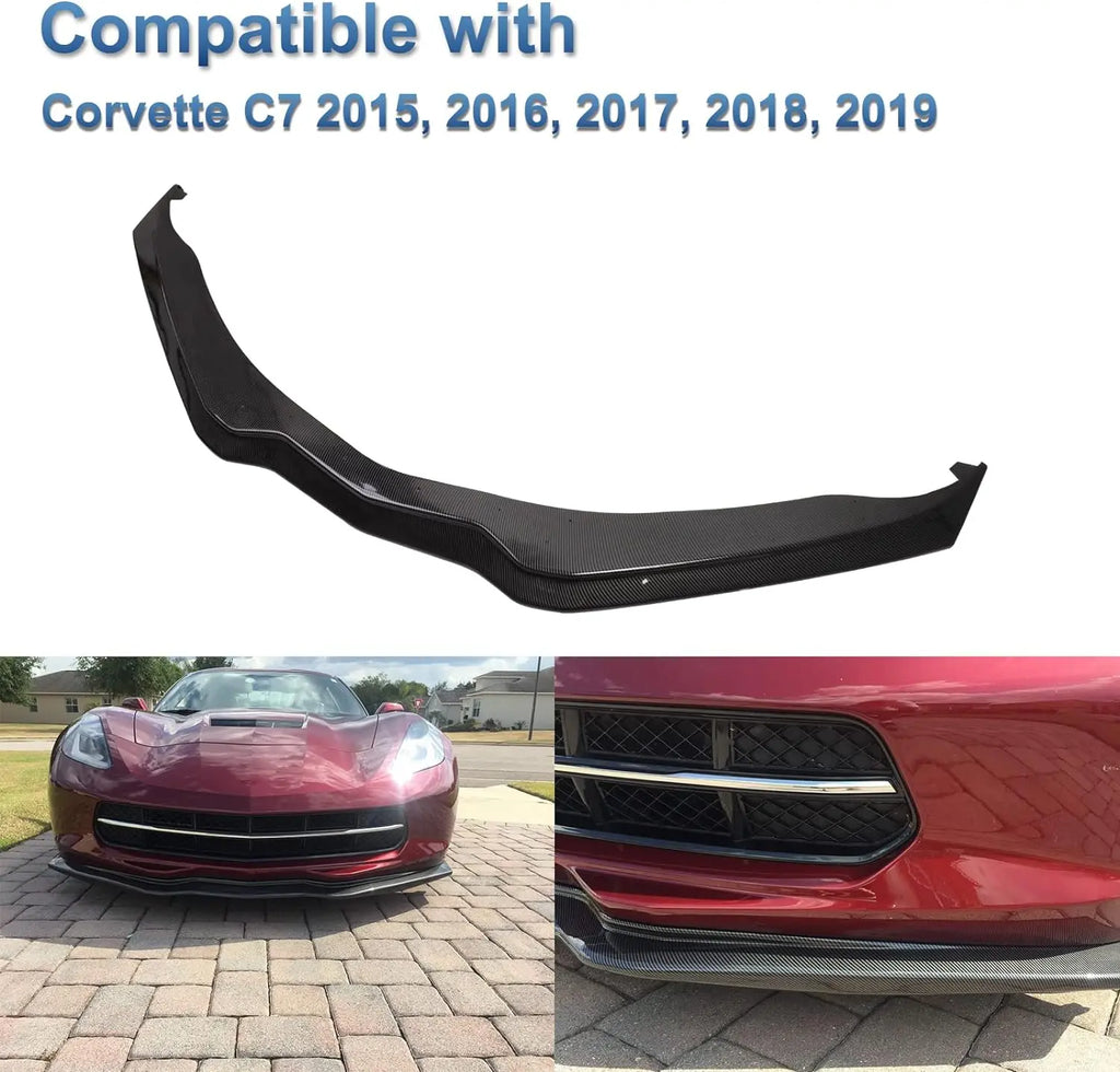 Gloss Black Front Bumper Splitter & Winglets Kit – For Corvette C7 Z06 Stage 3 2014–2019 – Not For ZR1
