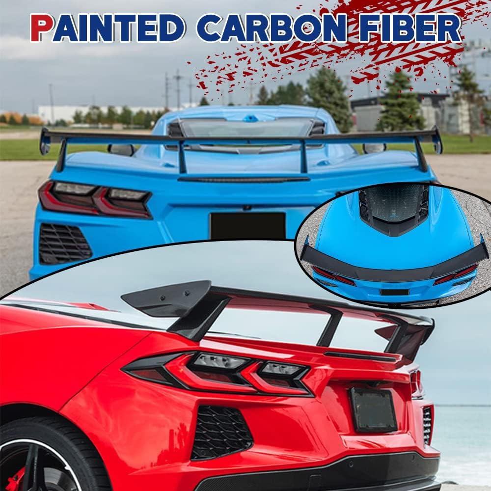 NUBEHONE C8 Rear High Wing Fiber Look Spoiler-3