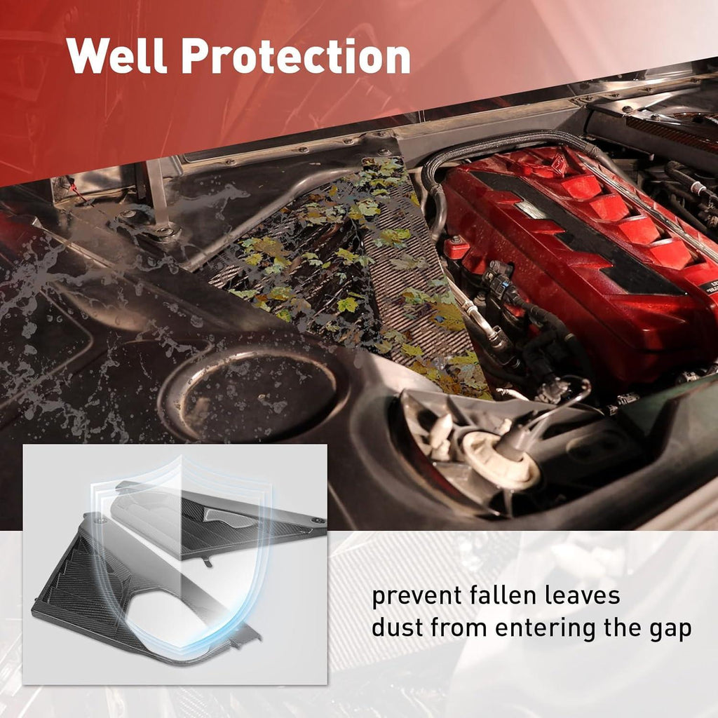 Real Carbon Fiber Engine Bay Panel Cover Rear Engine Covers Left Right ...