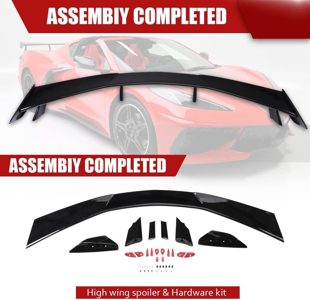 Rear High Wing Spoiler Fit for Corvette C8 Flash Metallic - NUBEHONE ...
