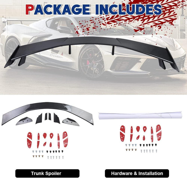 NUBEHONE C8 Rear High Wing Fiber Look Spoiler-4