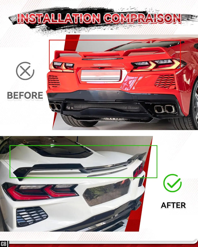 Upgrade Rear Trunk Spoiler Wicker for Corvette C8 Z51 2020-2025-4