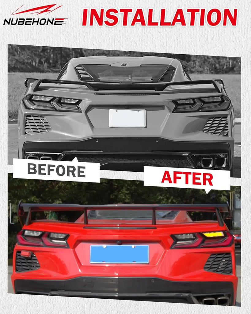 C8 Carbon Fiber Rear Trunk Wing Spoiler-4