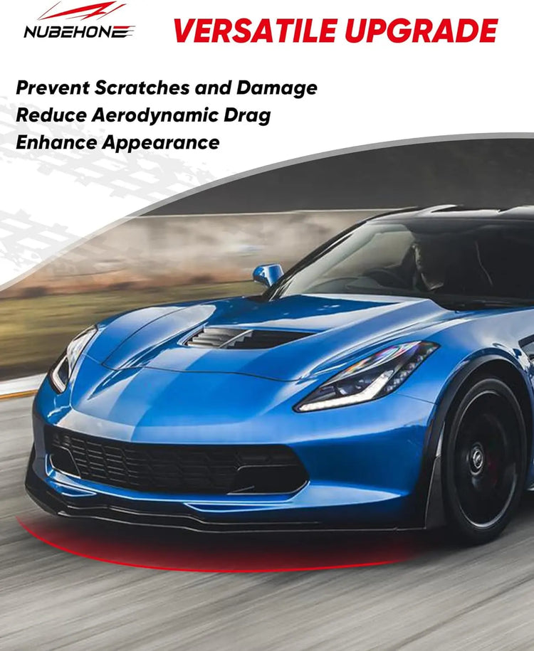 C7 Front Bumper Lower Lip Splitter with Side Extension Winglets-10