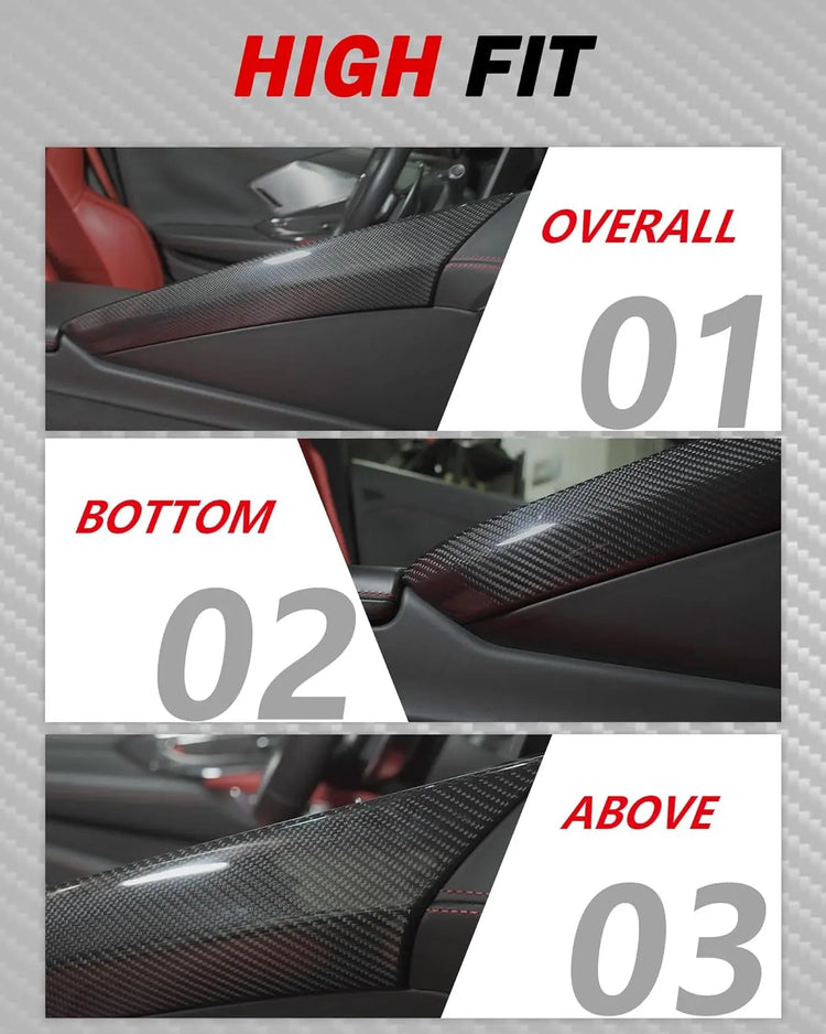 C8 Carbon Fiber Central Control Side Trim-4