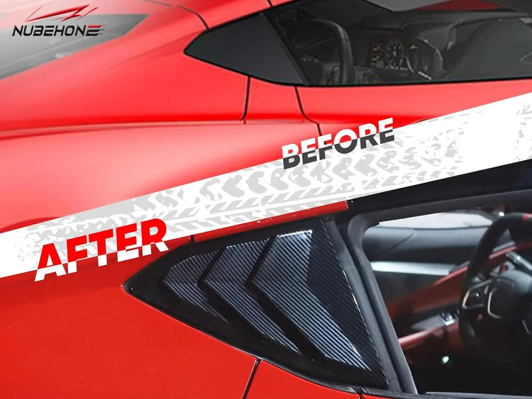 Real Carbon Fiber Side Louvers Window Trim Fit for C8 Stingray ...