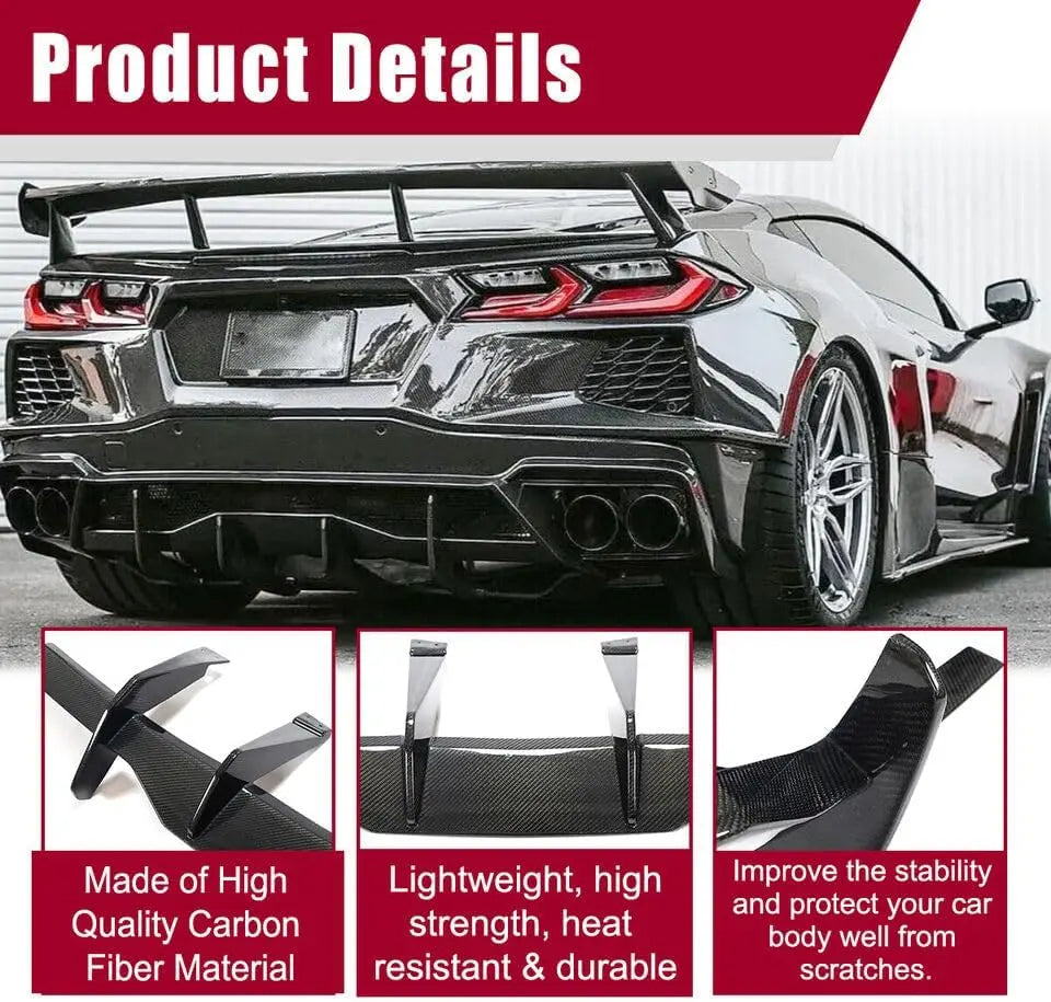 C8 Real Carbon Fiber Rear Bumper Diffuser-4