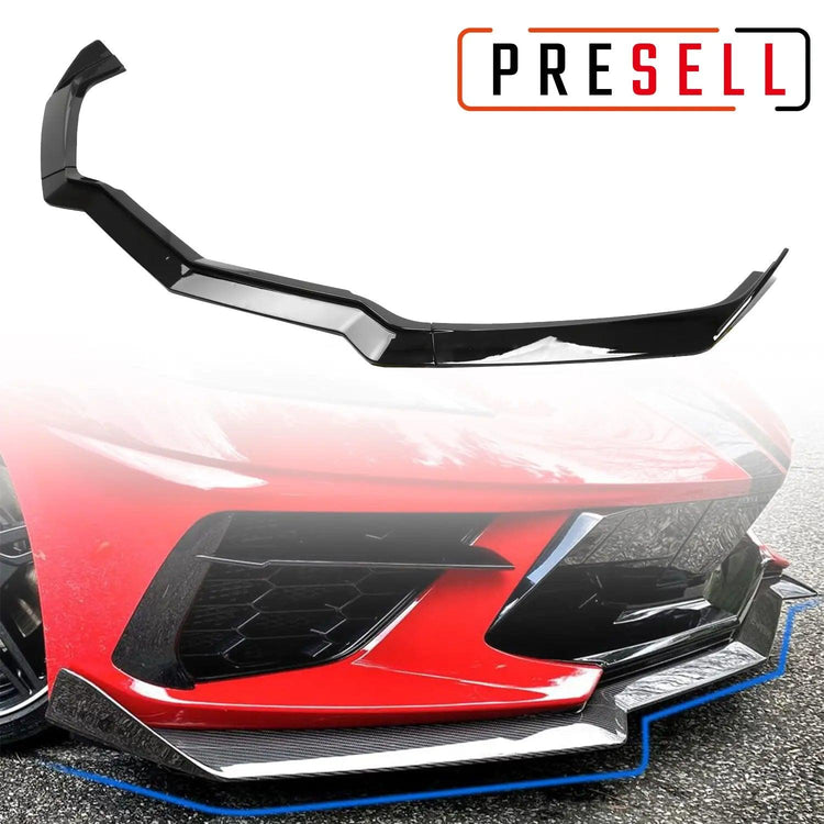 [PRE-SALE]C8 Front Splitter 5VM Style Carbon Flash Black - Nubehone